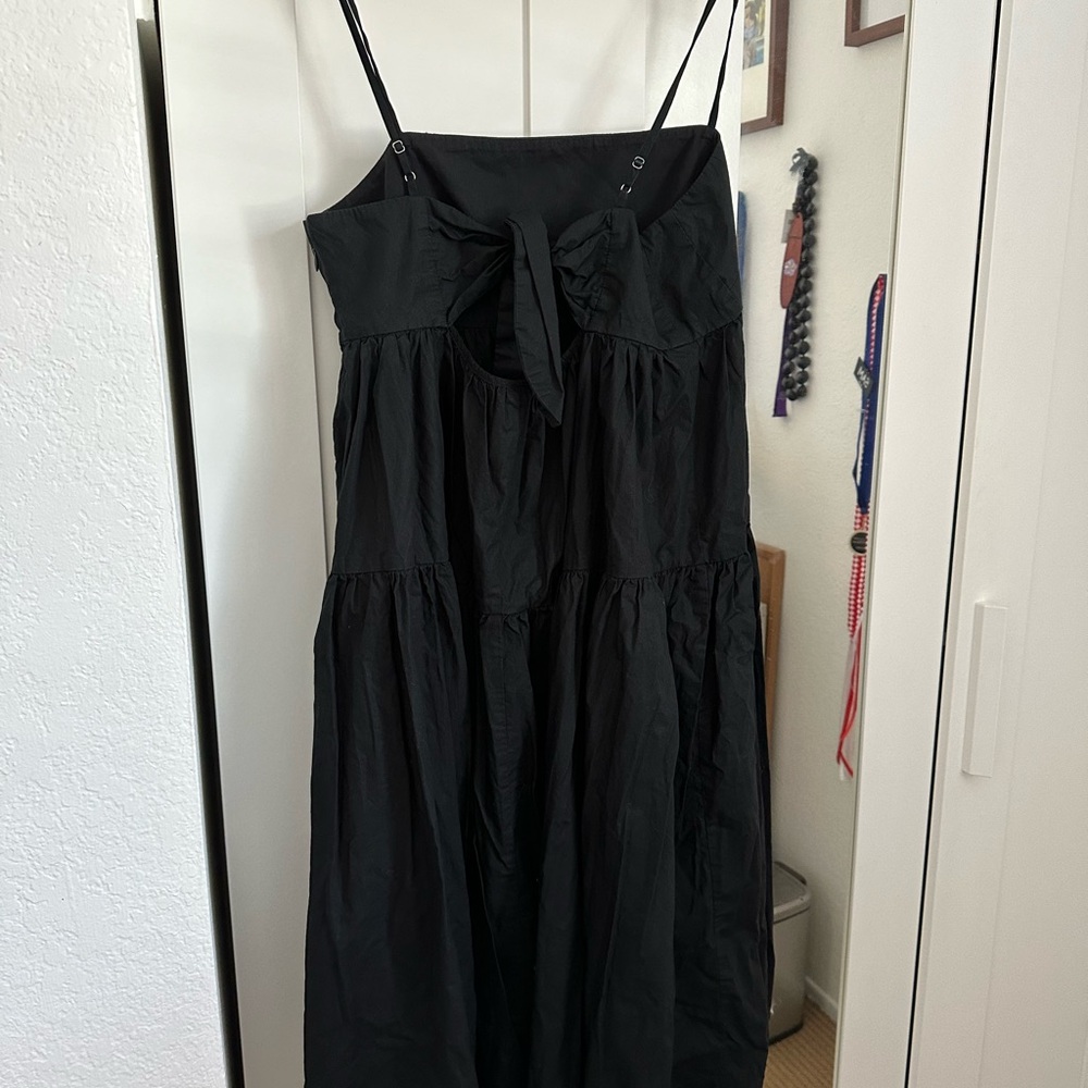 J. Crew Tie Back Tiered Cotton Poplin A line dress. - Picture 5 of 5